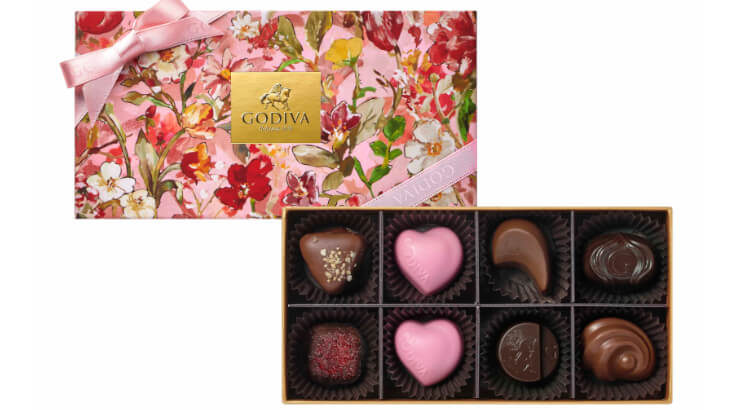 母の日の贈り物に♡GODIVAのチョコレートと美しい花々がデザインされた扇子の特別セットが発売